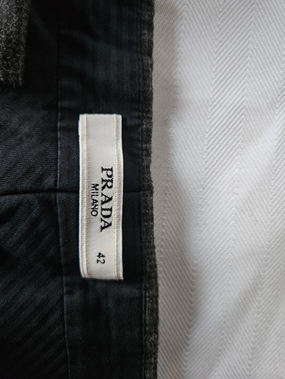 Prada Dark Grey Wool Cropped Trouser